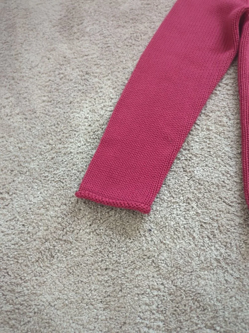 J. Crew 1988 Rollneck Cotton Sweater XS Burgundy